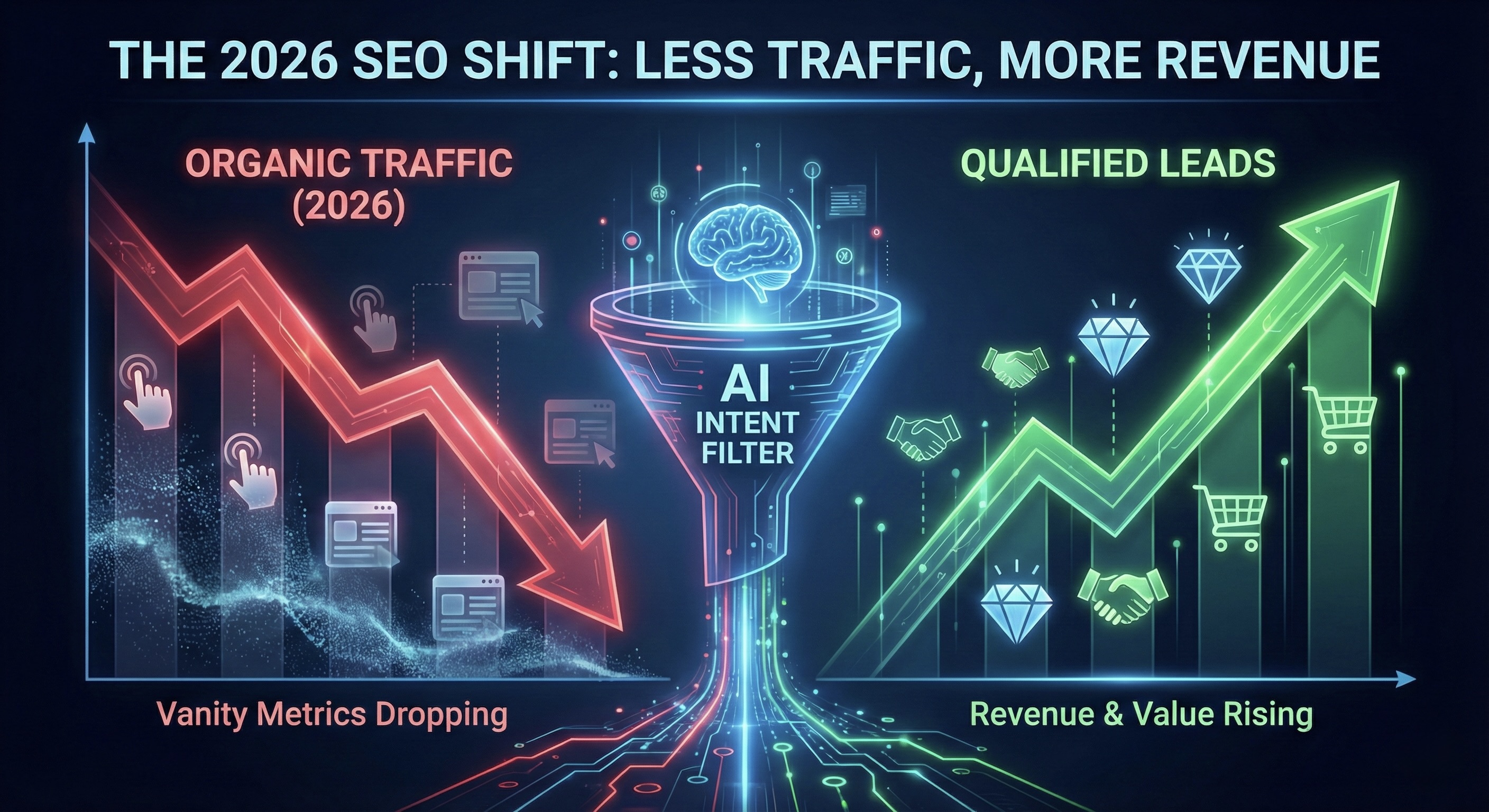 Why Your Organic Traffic is Dropping (But Leads Are Up): The 2026 SEO Shift